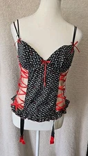 Chantal Thomass For Victoria’s Secret Bustier Boned Corset Top Black/red 36C