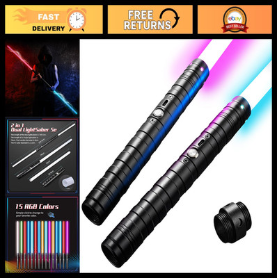 Dueling Lightsaber 15 RGB Colors 3 Modes FX Battle Sound Metal Hilt - Cosplay Pr
