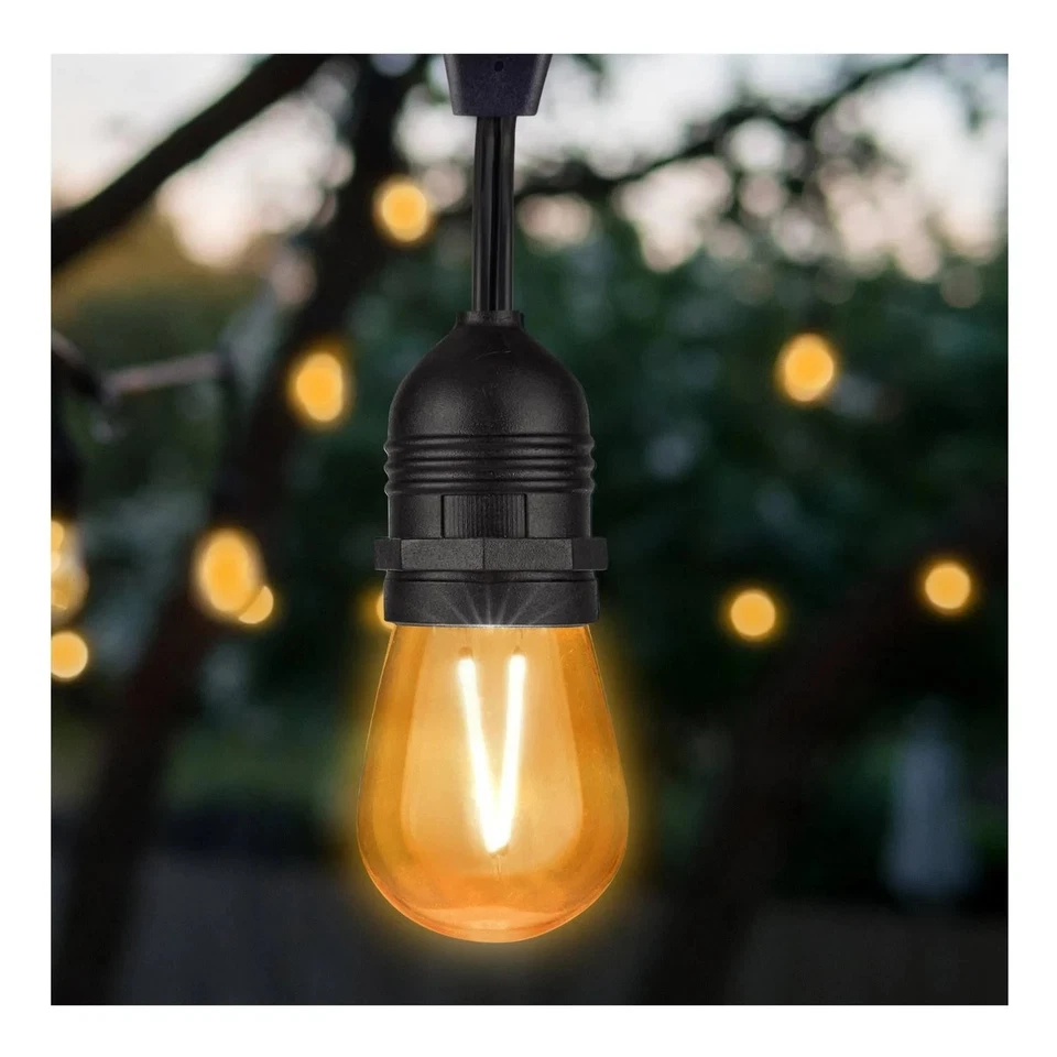 Satco S8026 - 1 Watt LED S14 Outdoor Transparent Orange String Light Bulb (4 PK) - Image 3 of 4