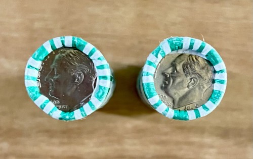Sealed 1999 Roosevelt Dime Coin Bank Rolls. 100 Coins! 🪙🔥BU Ends! - Picture 2 of 3