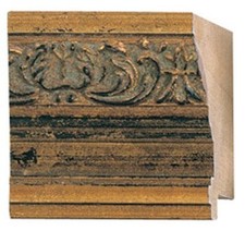 Picture Frame Moulding Wood 18Ft Bundle - Ornate Gold Finish - 2" Width - 7/16