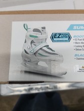 Lake Placid Summit Girl's Adjustable Ice Skate Large 5-8 , White/Mint
