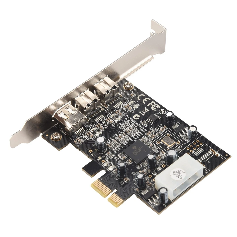 -PEX30016 3 Port IEEE 1394 Firewire 1394B & 1394A PCIe 1.1 X1 Card TI2257 - Image 3 of 4
