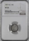 1877-CC 10C SEATED LIBERTY SILVER DIME  "CARSON CITY"  NGC VF25  #8404751-006