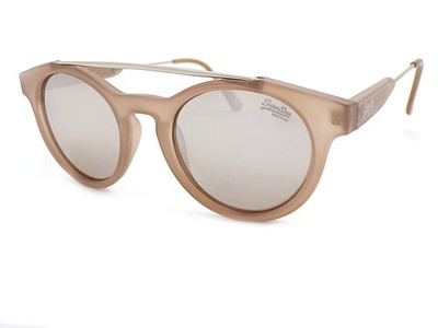 Superdry Runde Sonnenbrille Highbrow blickdicht beige mit silbernen verspiegelten Gläsern 172
