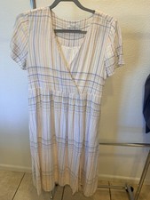 Madewell Multicolor Plaid V-Neck Short Sleeve Midi Sundress L Lined