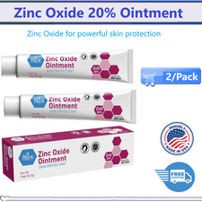 1oz Skin Protectant Ointment   20 Zinc Oxide for Rashes, Irritation Relief, 2Pk