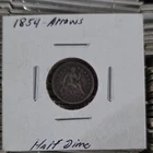 1854 Arrows Seated Liberty Half Dime Business Strike Silver .900 KM#75 P