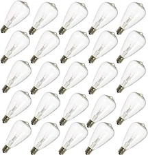 25 Pack ST35 Edison Clear Bulbs 5W C7/E12 Base Indoor Outdoor String Lights