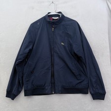 Vintage Izod Lacoste Bomber Jacket Mens M Bull Full Zip Flannel Line