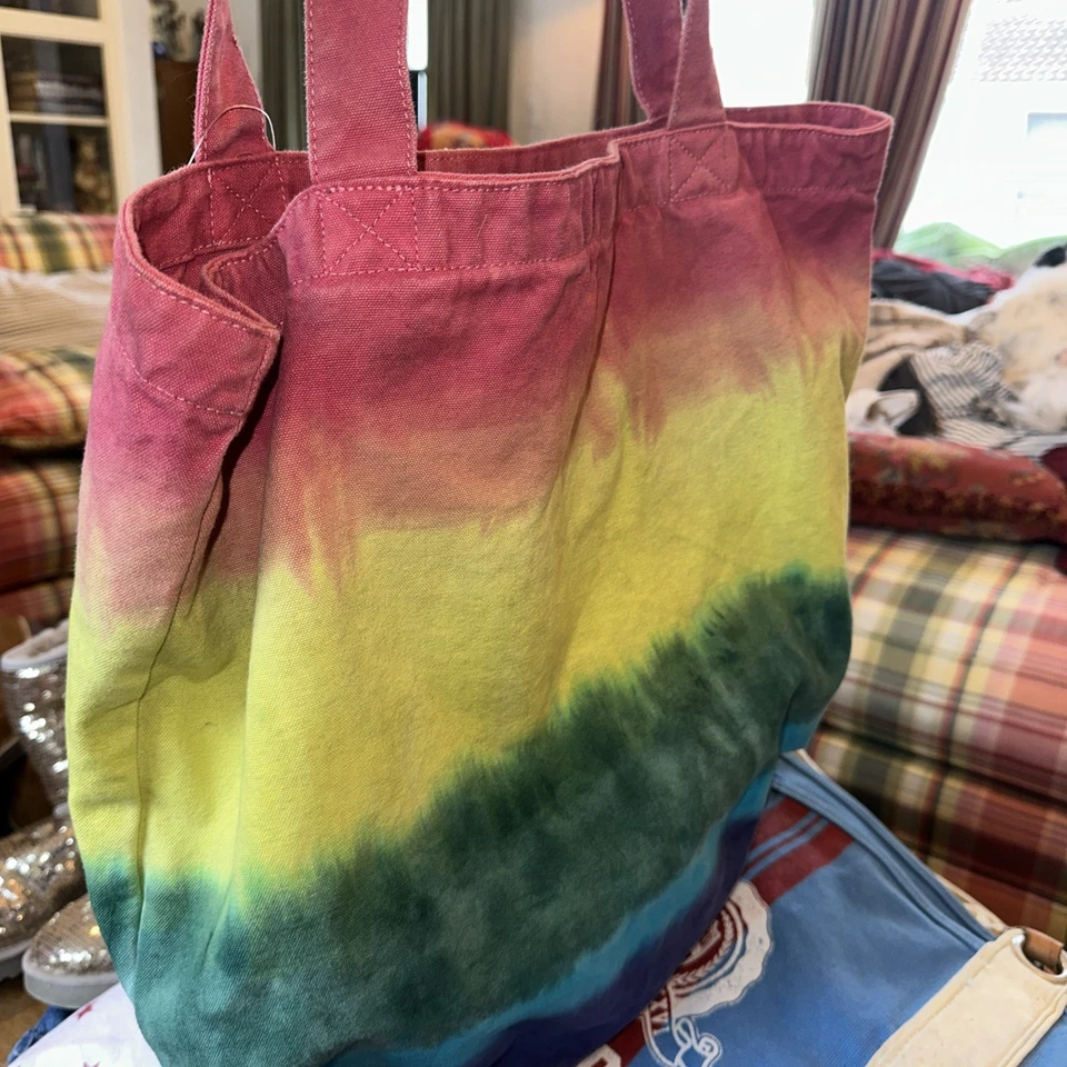 Bolso de Mano Vintage Abercrombie & Fitch Cartera Tie Dye Lona Envejecido Playa Y2K Foto 3 de 4