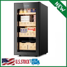 Electric Cigar Humidor 85L Cigar Cabinet, 700 Cigars Spanish Cedar Wood Shelves