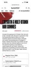 Spoiled.Child L30 Biotin & Multi-Vitamin _ LARGE JAR- 120 Hair Gummies- Sealed 