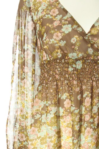 H&M Abito blusa Donna Abito Taglia IT 40 bronzo-verde-rosa stile casual - Foto 3 di 5