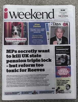 I Weekend 20th September 2025 20/9/25 Alan Davies & MPs Want To Change Pensions