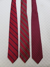 Lot 3 Brooks Brothers Makers 346 Men's Silk Ties Striped Multicolor Red/Navy