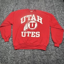 Vintage Utah Utes Sweatshirt Men  s Size XL College Sports 90  s NCAA Football