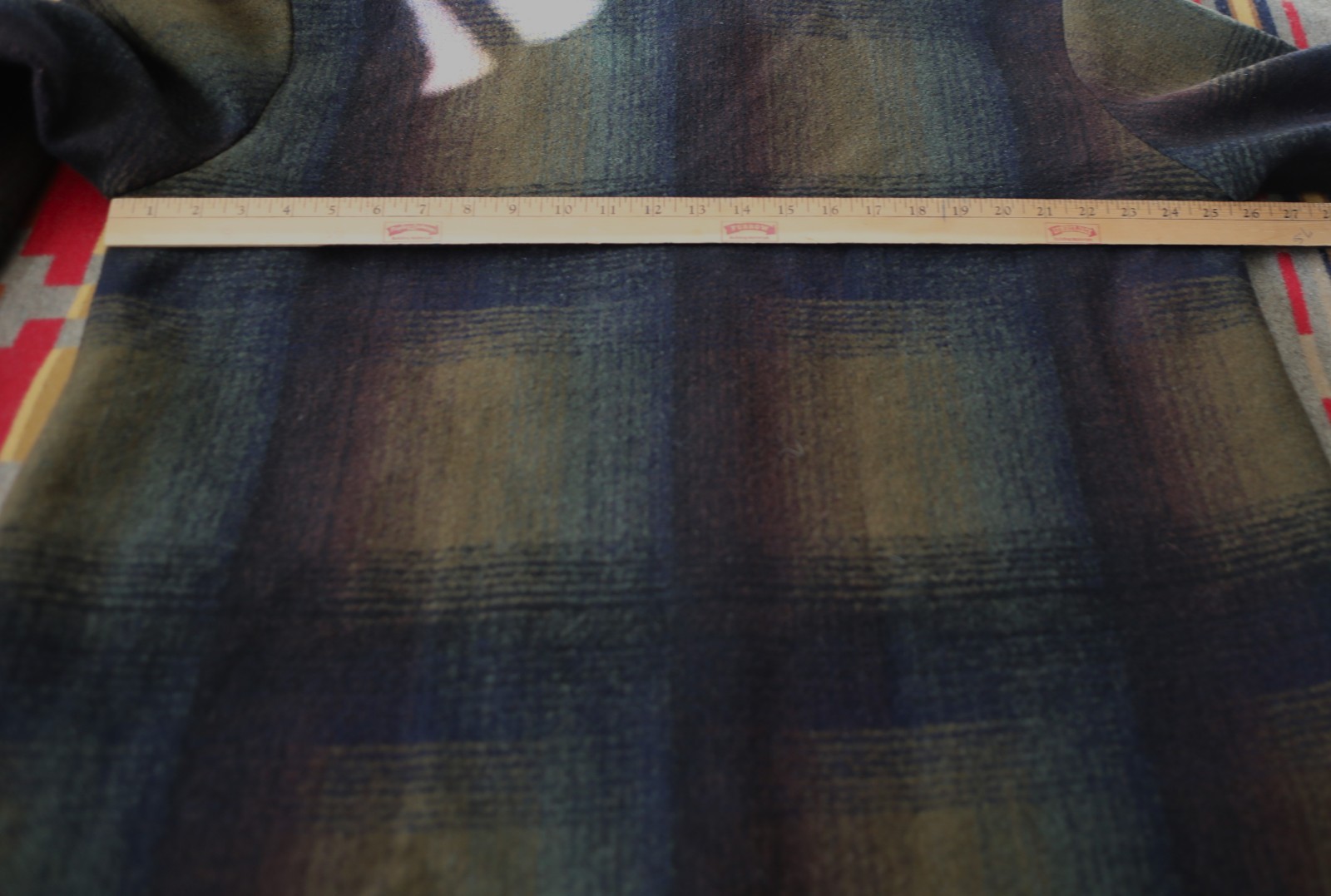 PENDLETON EXPLODED RAINBOW Plaid WOOL LINE TOPPER… - image 15