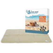 Coolpets K&uuml;hlmatte f&uuml;r Hunde Beige Premium - K&uuml;hlgel mit Zitronella & Eukalyptus