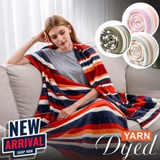 Rich Cotton Large Blanket Sofa Bed Throw Dyed Yarn Blanket Single Double King