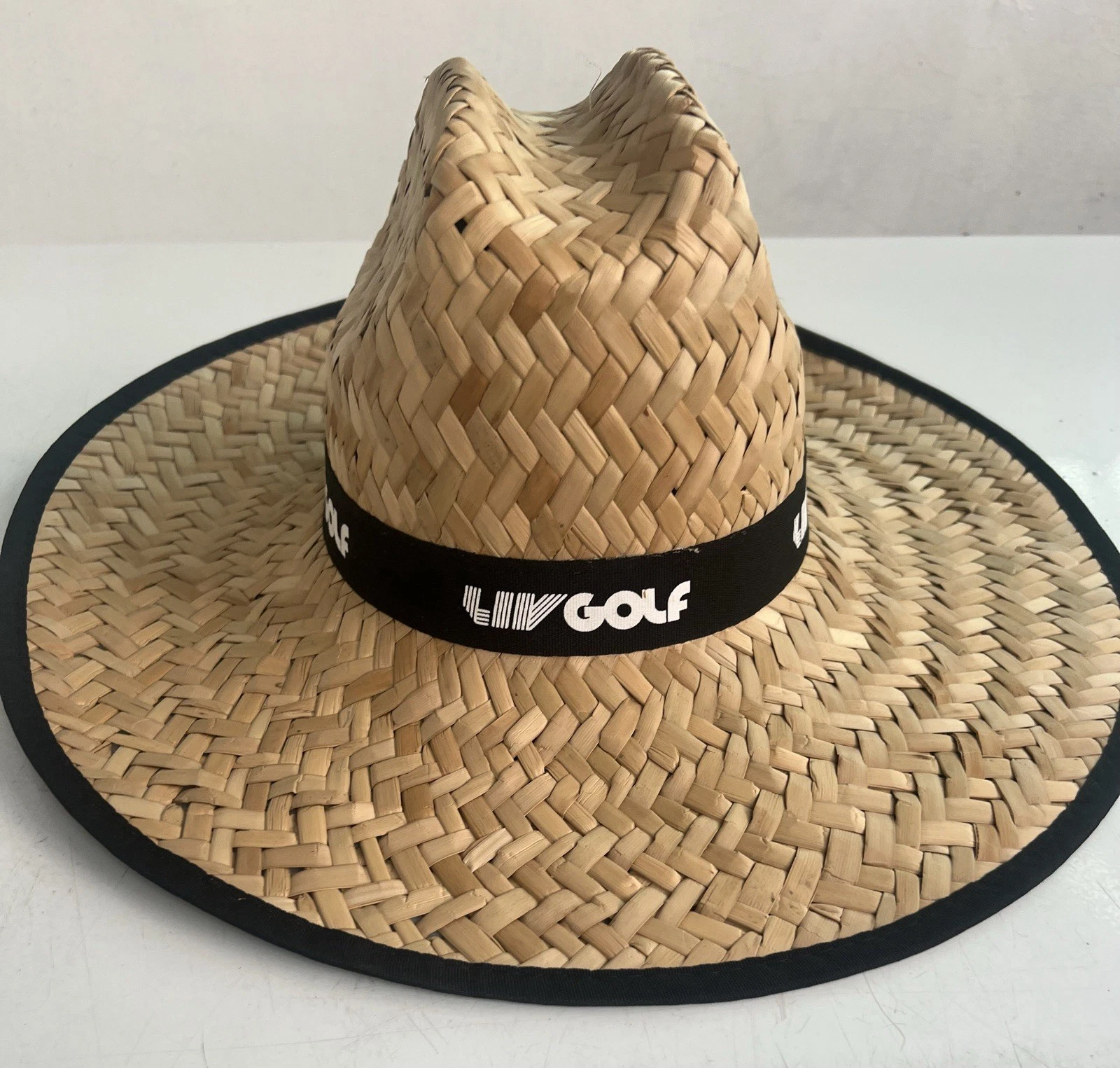 LIV Golf Hat Full Brim Sun Hat Straw - One Size RARE Golfing Golfer