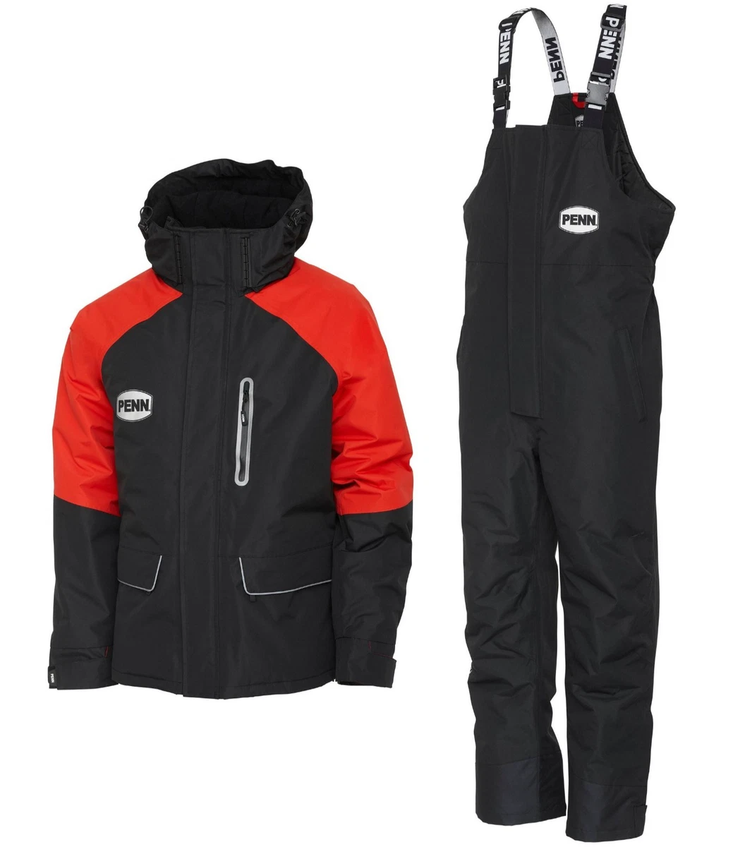 Traje Térmico Penn Fierce PARA HOMBRES XXXL Rojo Ardiente Negro Impermeable Chaqueta y Vadeadores 3XL