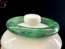 Certified Natural Grade AAA Ice Burmese Green Jade jadeite bracelet bangle 56MM
