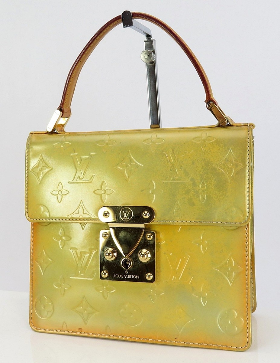 Auth LOUIS VUITTON Spring Street Silver (Yellow) Vernis Tote Bag