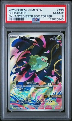 2025 PSA 8 Graded Pokemon Bulbasaur 133/132 Enhanced Topper | eBay