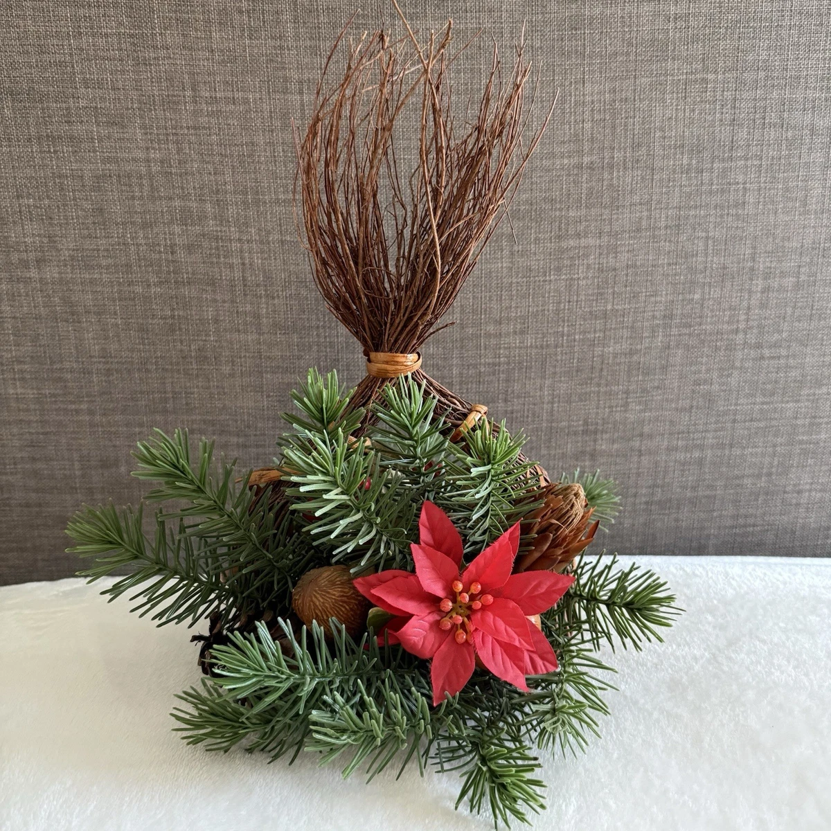 6 Cespugli Di Stelle Di Natale Artificiali Rosse 35 Cm - Fiori Di Seta Con 7 Teste, Mazzi Per Albero E Decorazioni Natalizie, Idee Regalo