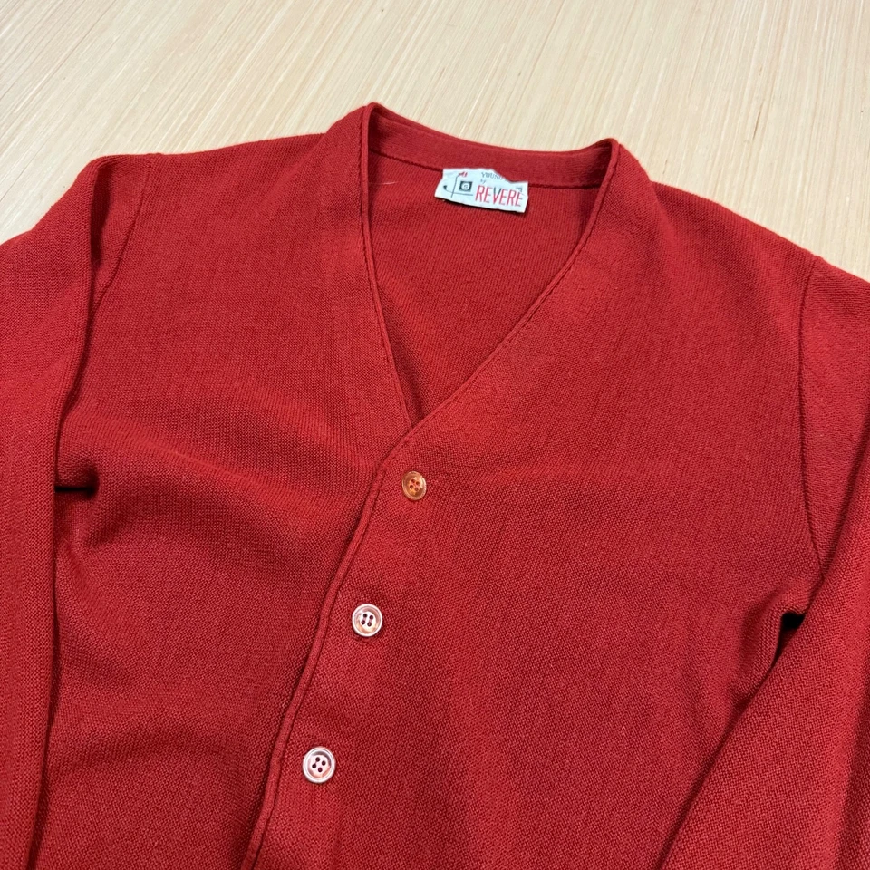Cárdigan Suéter Vintage Años 60 70 Raza Joven por Revere Pequeño Óxido Rockabilly Foto 2 de 4