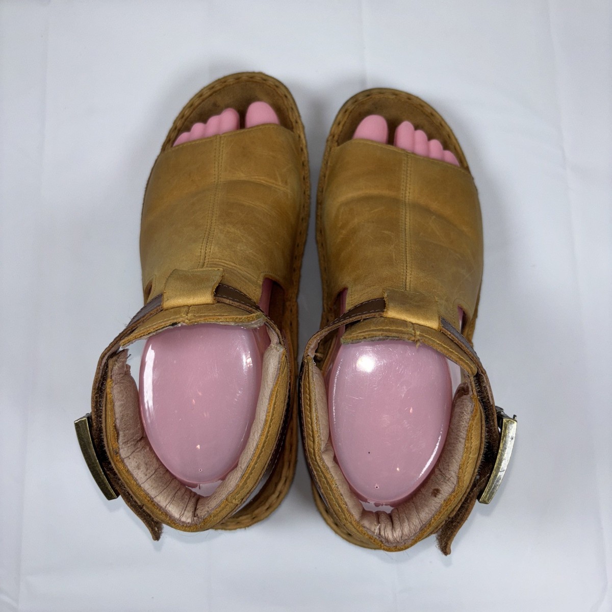 Naot Verbena Leather Ankle Strap Open Toe Comfort Wedge Sandals Tan Brown EU 40 Women main image 4