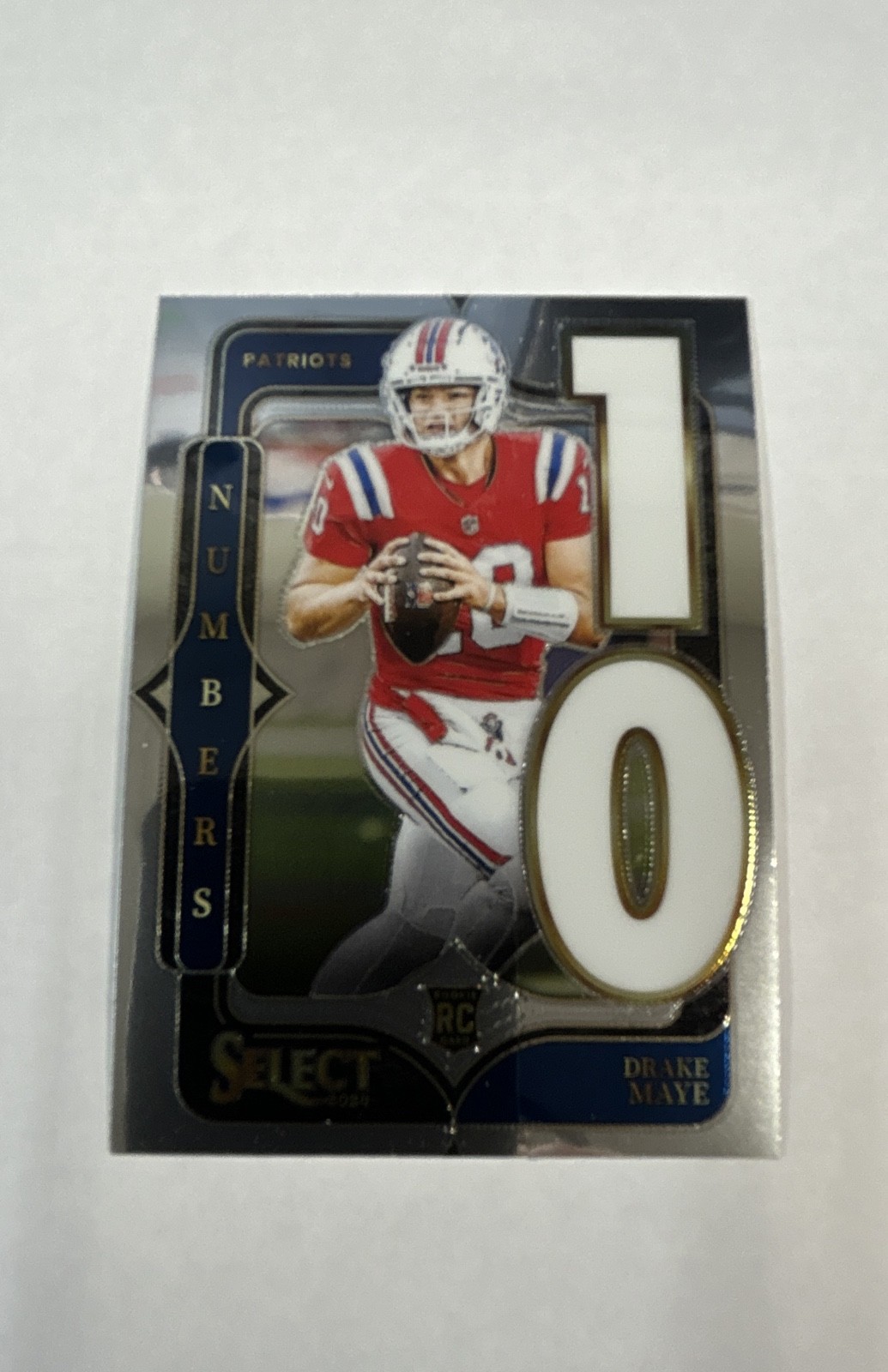 2024 Panini Select - Select Numbers Drake Maye #20 Silver Prizm (RC) Patriots