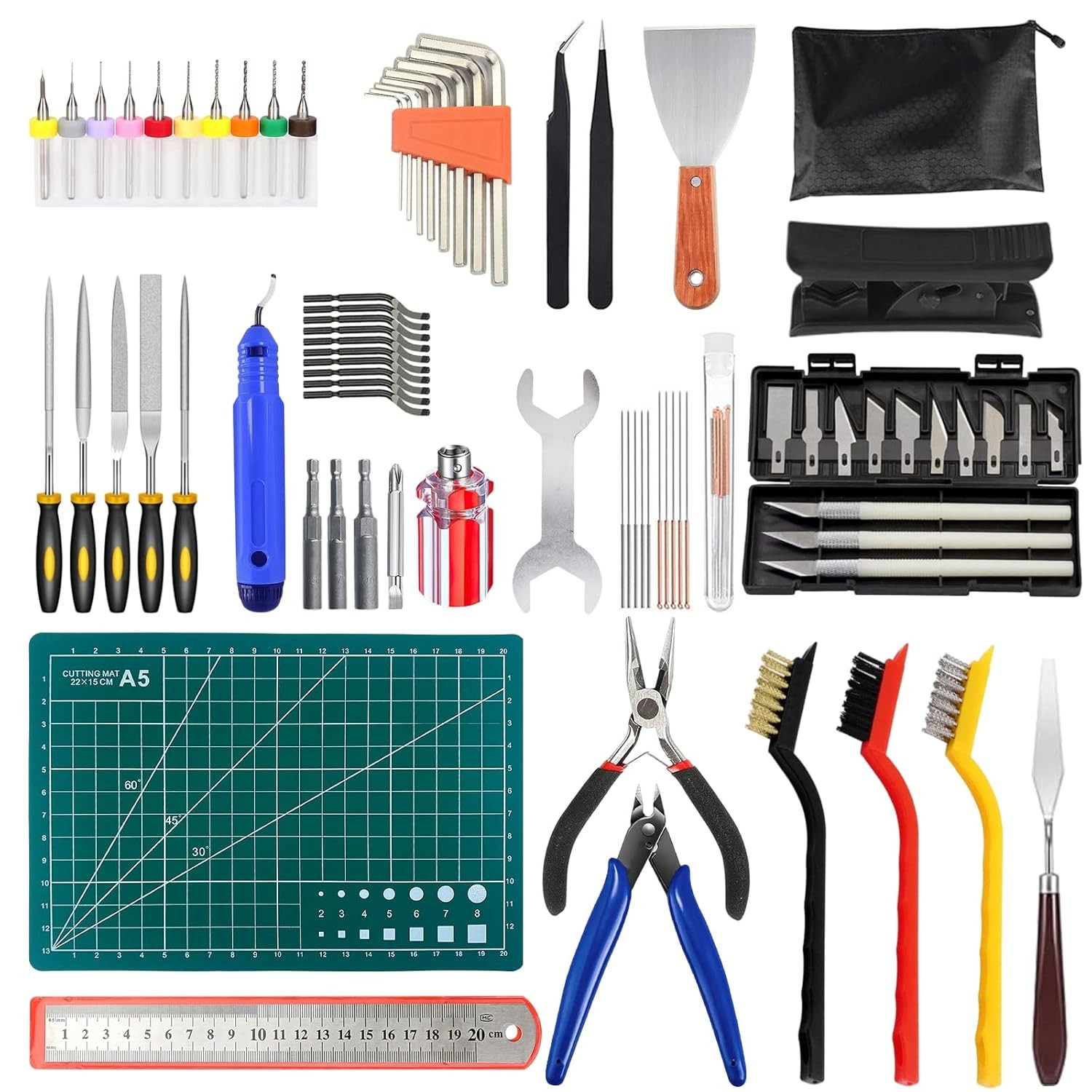 3D Drucker Werkzeug Kit, 75pcs 3D Drucker Zubehör Set mit Düsenreinigungsset, E