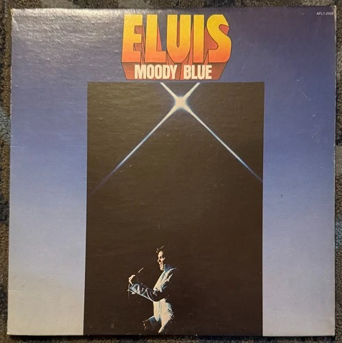 Elvis Presley Moody Blue LP AFL1-2428 Blue Vinyl Record Tested Plays Great