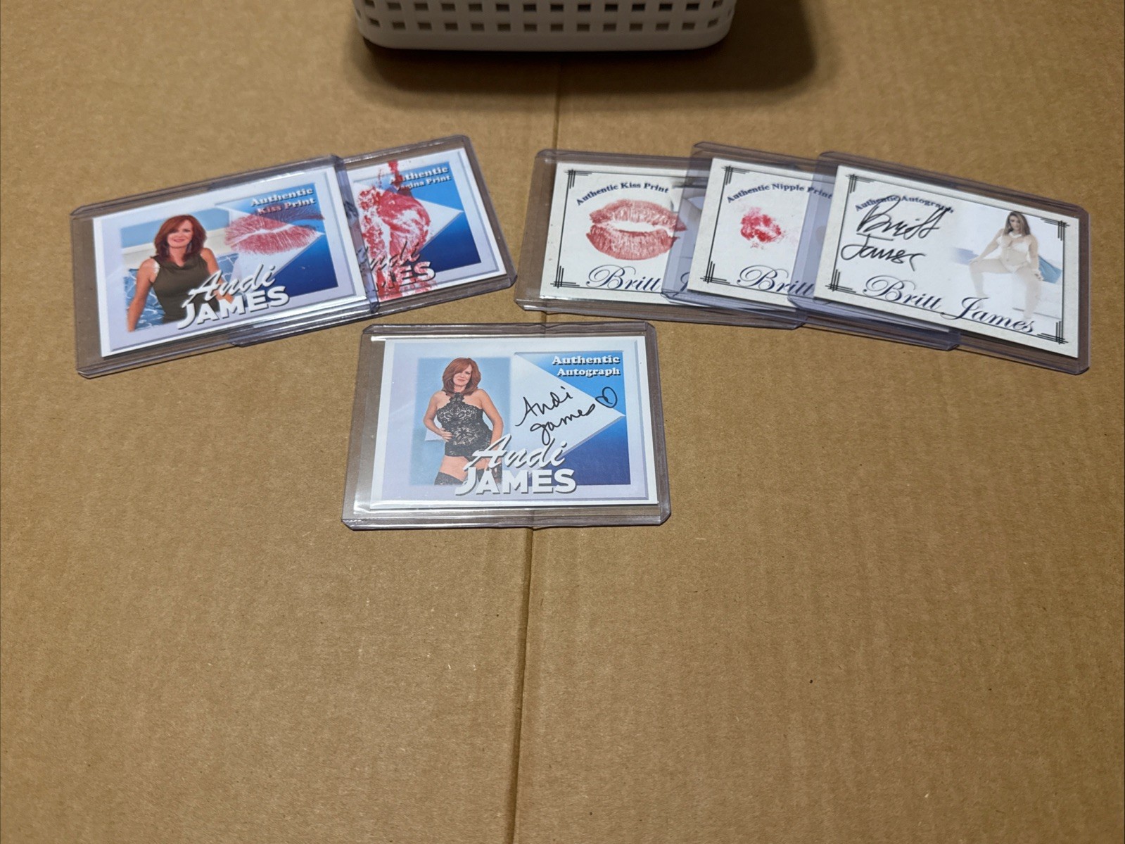 Andi Britt james Signed & Kissed Trading Card 1/48 Nipple Prints 6 Card Lot | eBay