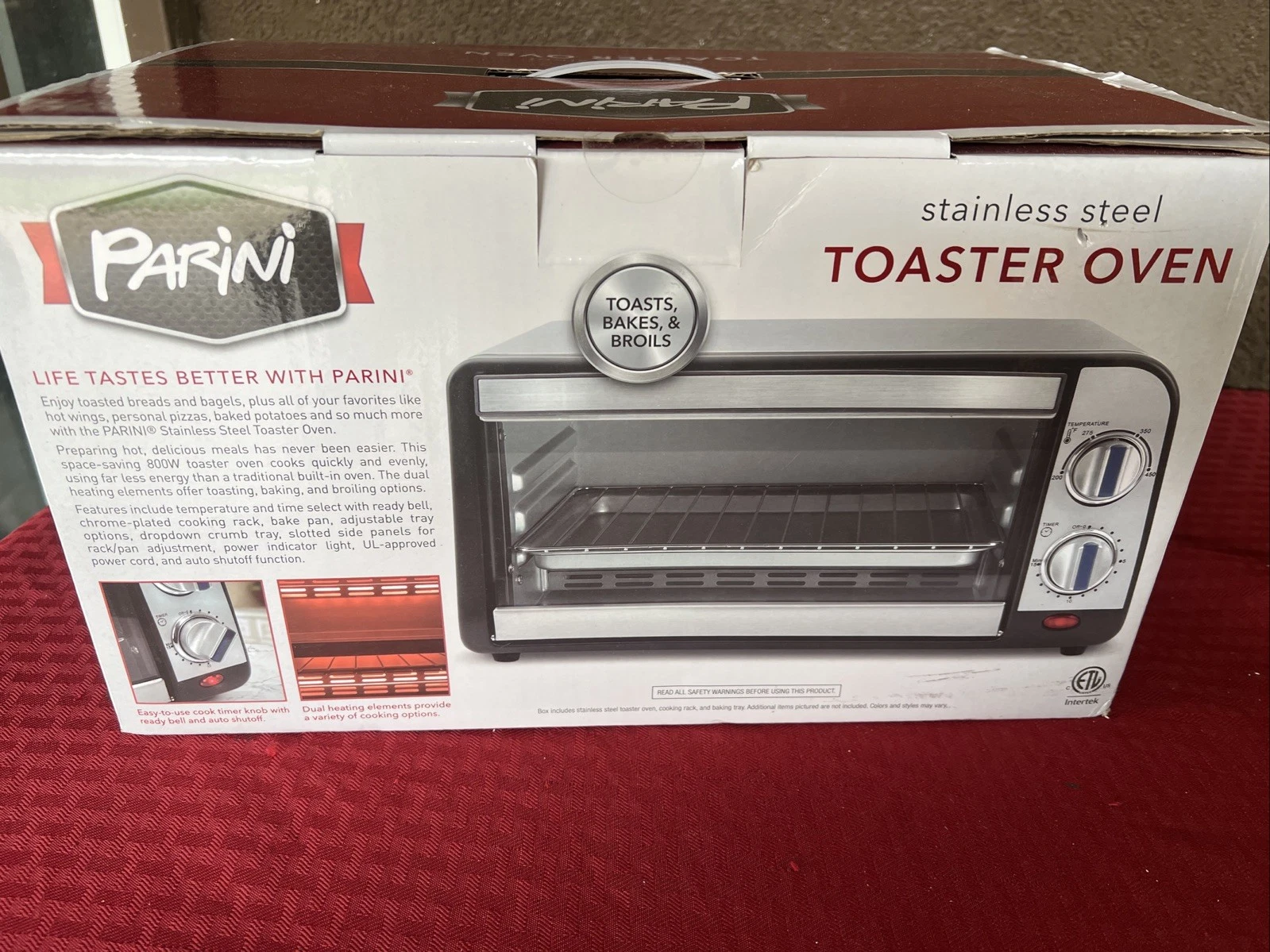NEW Parini Stainless Steel Toaster Oven- Bakes, Toasts, Broils Timer Tray & Rack
Opens in a new wind