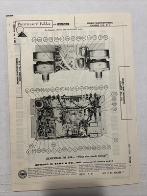 #ad Vintage Sams Photofact Schematic 7 1971 MORSE ELECTROPHONIC CHASSIS 21J 91J $4.47