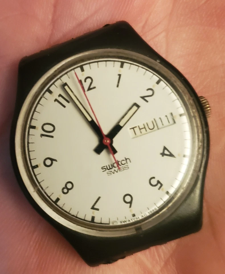 Reloj Swatch Clásico GB709 1986 Vintage Caballeros 34mm Funciona Excelente Envío Inmediatamente Foto 4 de 4