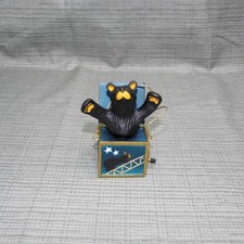 Jeff Fleming Bearfoots Ornament Black Bear Jack in the box L K