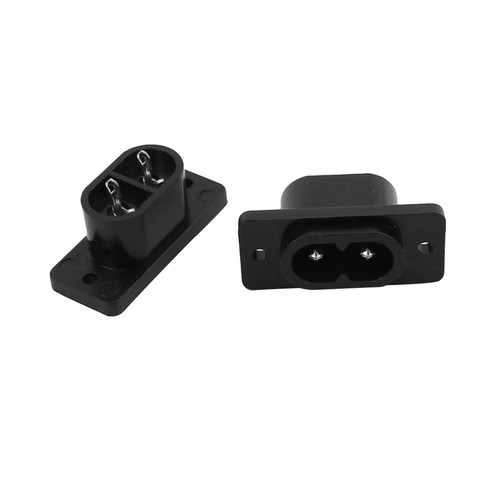 8Pcs AC 250V 2.5A IEC320 C7 Male Panel Mount Power Inlet Socket - Picture 2 of 2