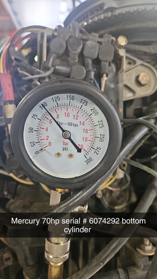 1982 Mercury 70HP POWERHEAD USED RUNS Good Compression Test - Image 4 of 4