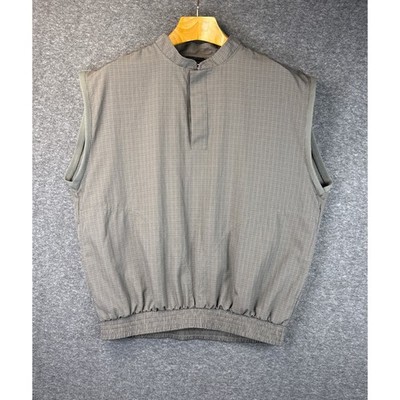 Zero Restriction Plaid Golf Vest Quarter Snap Mock Neck Mens Size M Hipster EUC