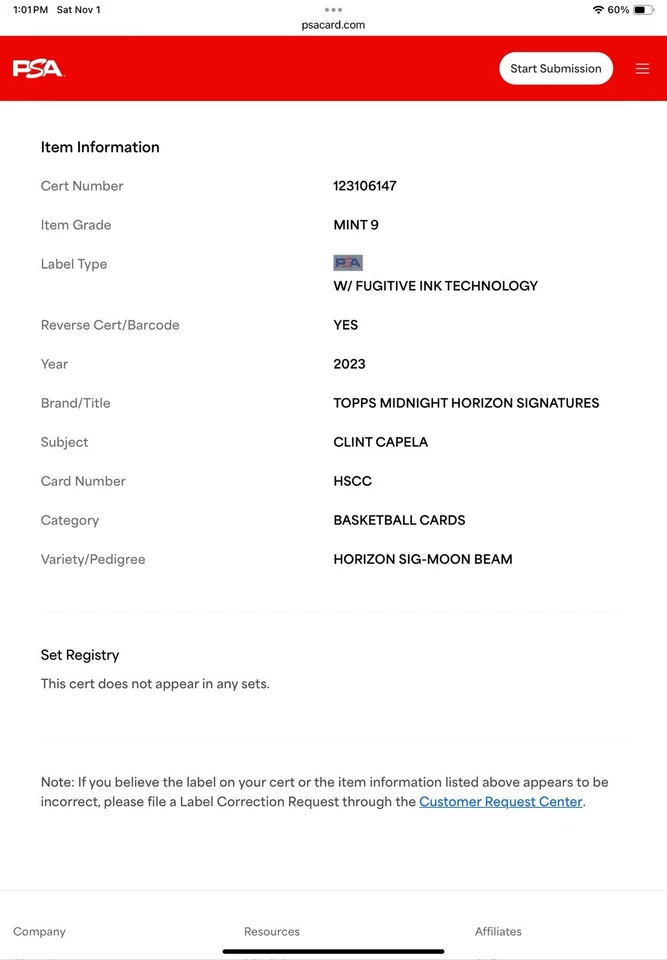 🔥2023 Topps Midnight Horizon Signature Moon Beam 17/50 Clint Capela 🔥Psa 8  - Image 4 of 4