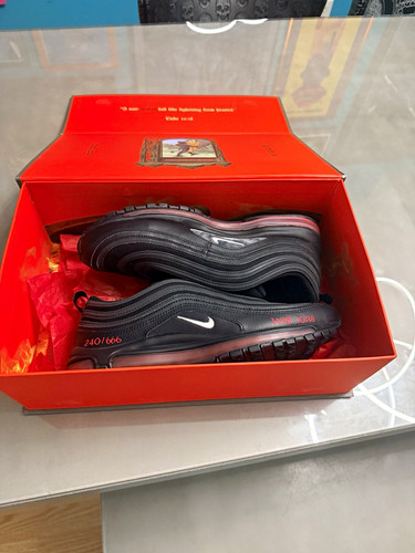 Nike Air Max 97 MSCHF x Lil Nas X Satan Shoes Black/Red Low Top, New 240/666