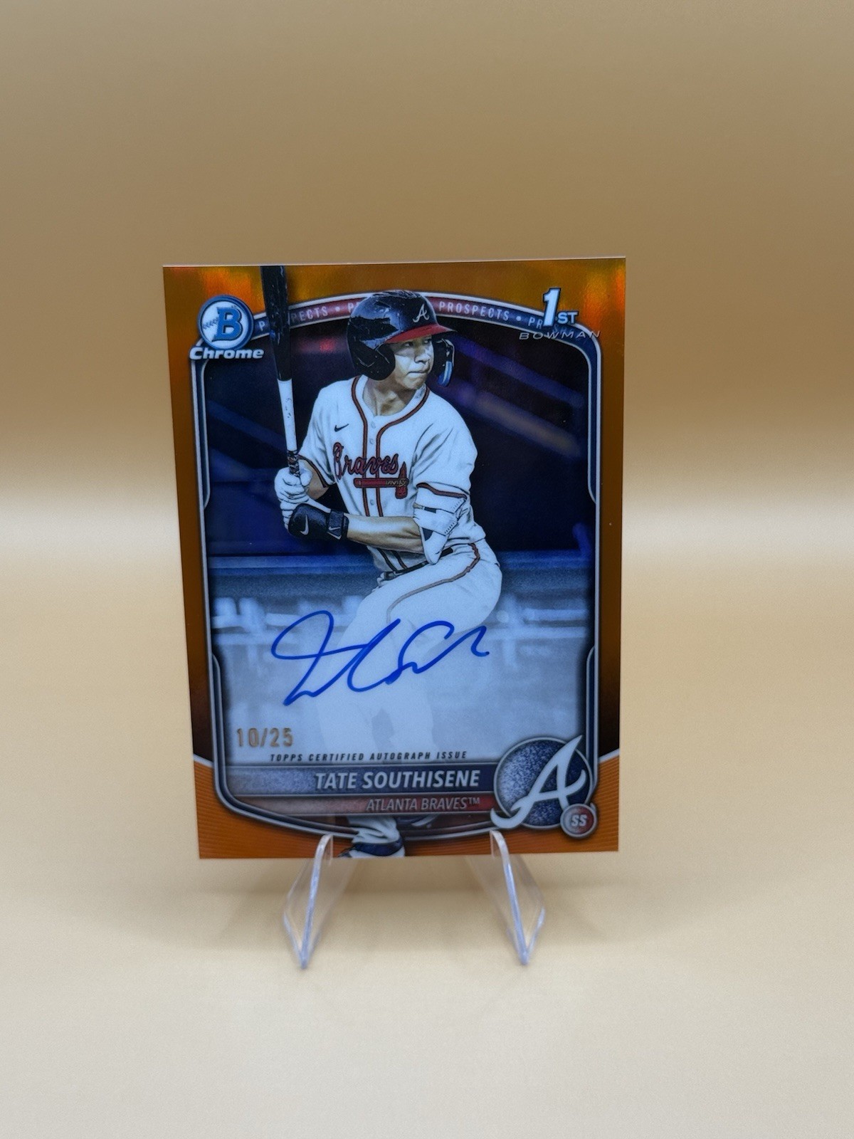 2025 Bowman Draft Tate Southisene Chrome True Orange 🍊 Auto /25 Braves