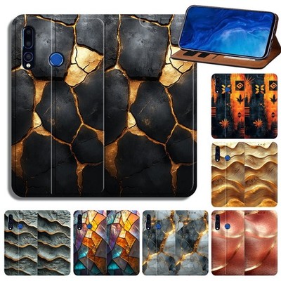 Vergoldet Textur Design Leder Cover Case für Huawei P20/P30/P Smart/NOVA 5T