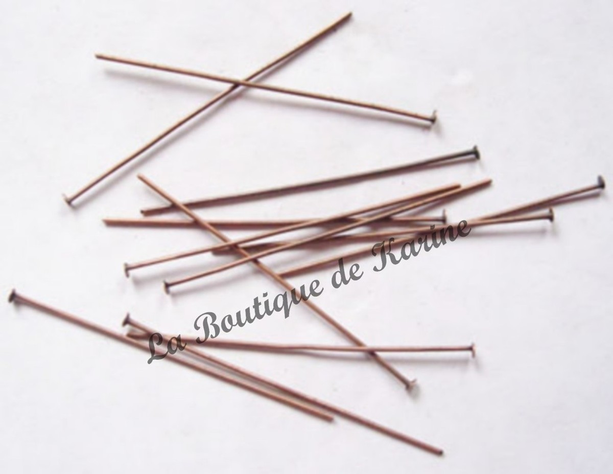 150 Clous Tiges Tête Plate Métal Argenté/bronze/cuivré 5 Cm - Pour Bijoux, Perles