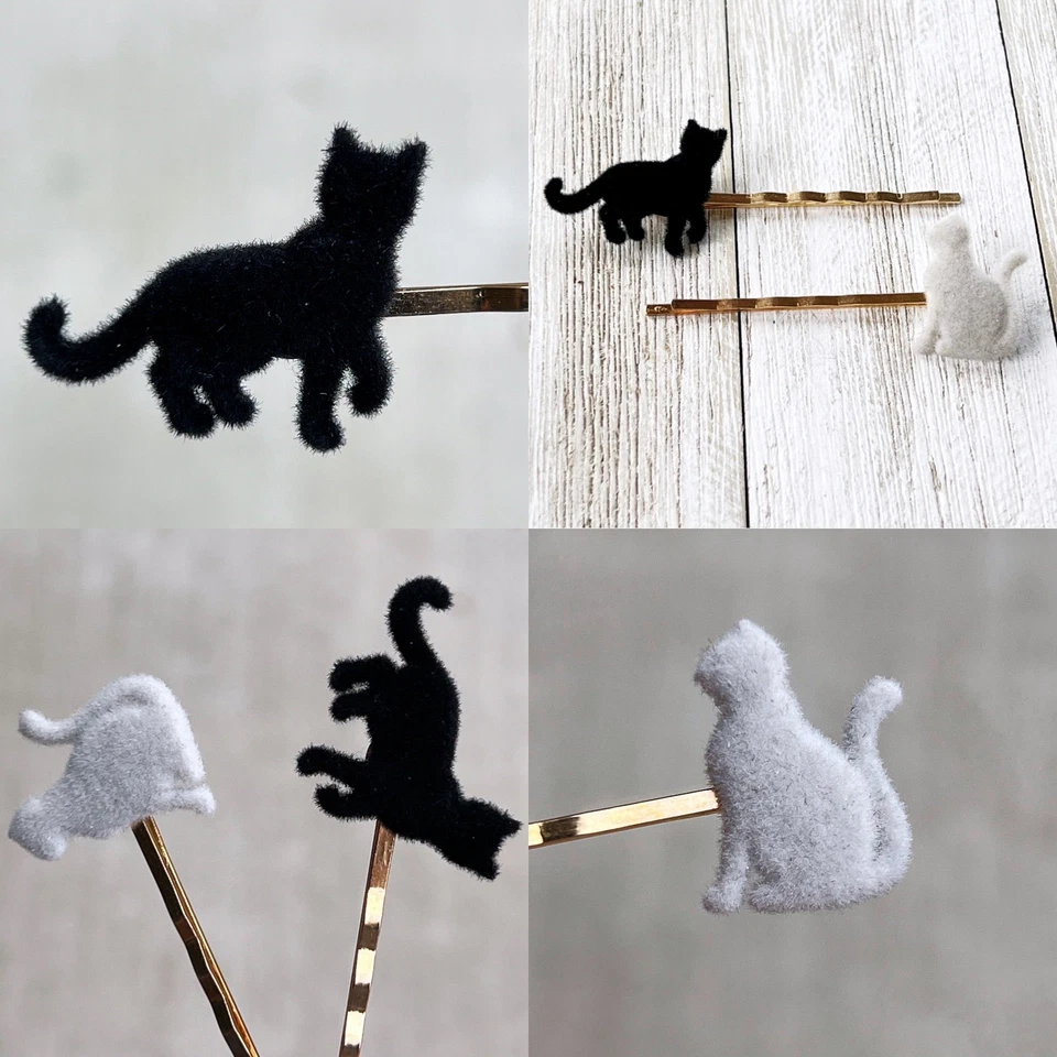 Cat Hair Pin, Kitty Bobby Pin, Womens Hair Pin, Black Cat Bobby Pin, Kitty Hair - Image 2 of 4