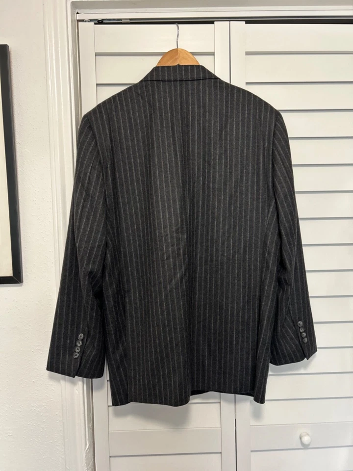 Traje de tres piezas Brooks Brothers 1818 Regent gris oscuro rayas lana italiana 45R Foto 3 de 4